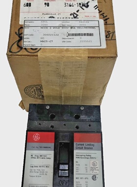 *New in Box* GE TEL136090WL 90 Amp 600V 3 Pole Circuit Break