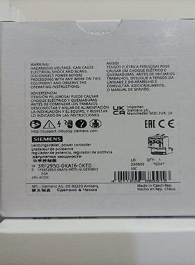 3RF2950-0KA16-0KT0西门子功率控制器全新原装正品现货包邮