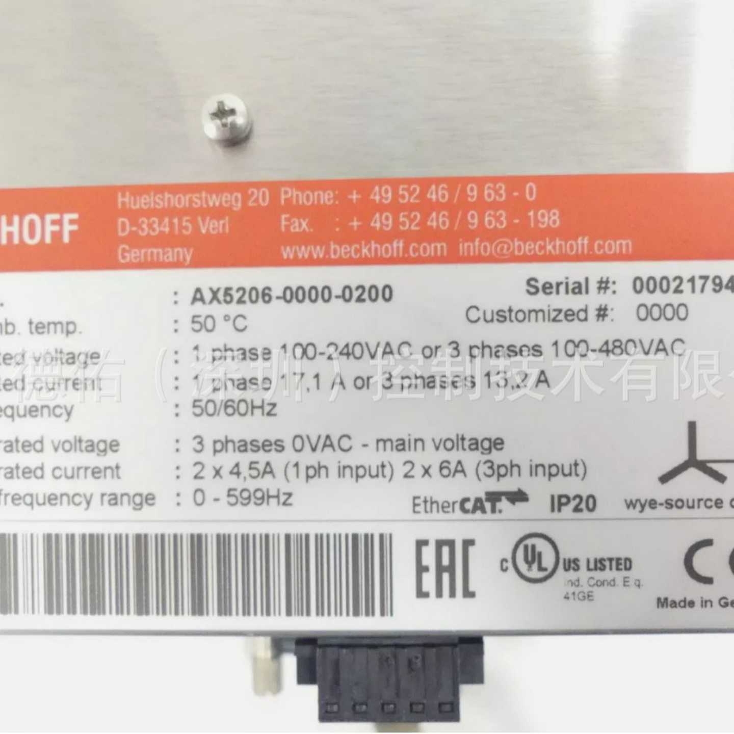 现货议价德国倍福紧凑驱动器AX2R003-0000-0001AX2006-0000-0001