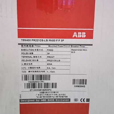 议价ABB塑壳断路器T5N400 PR221DS-LSI R 400 FF 3P  ISDA054317R