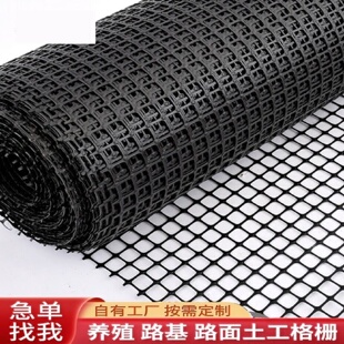 钢塑格栅玻纤格栅单向双向三向钢塑料土工格栅护基塑料网厂家直销