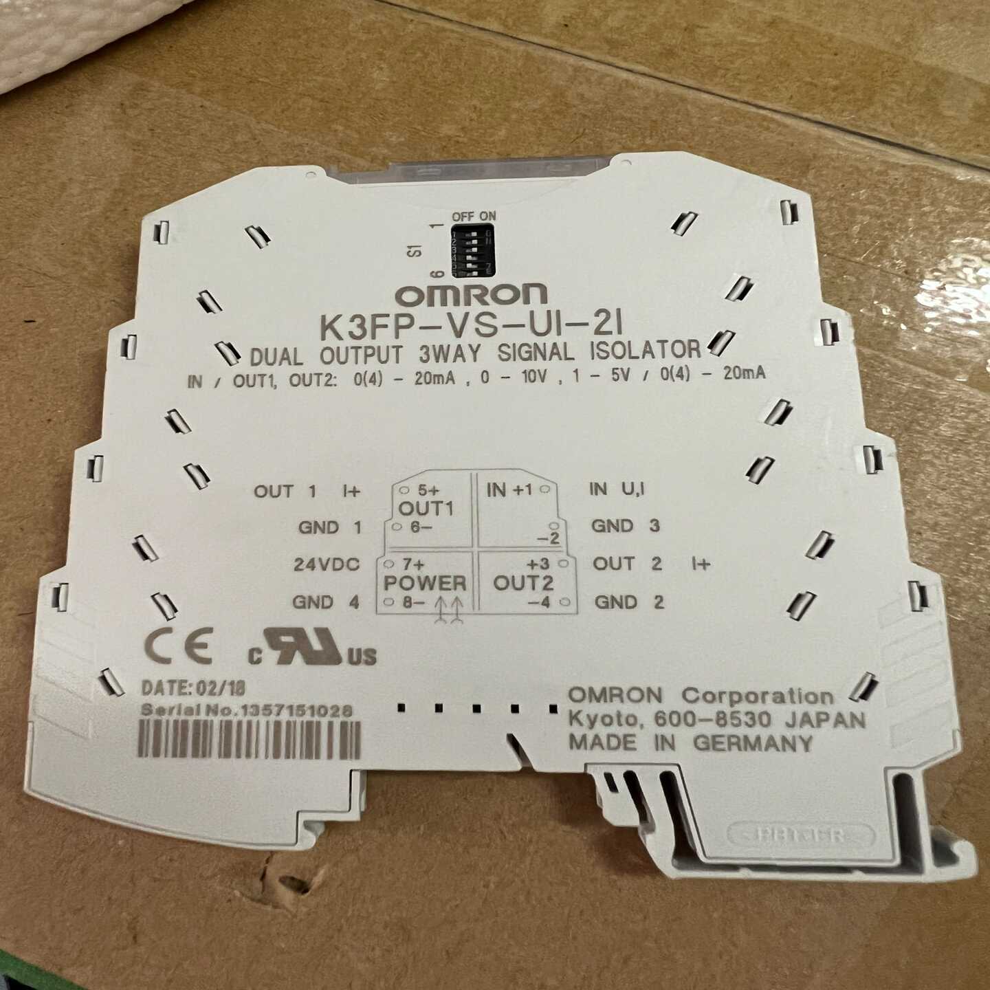 超薄信号变换器K3FP-VS-UI-2I，实物【询价】