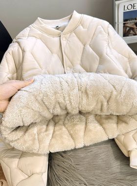 可机洗校服神器棉衣内胆女学生上课防寒保暖羽绒棉袄宽松立领棉服