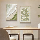 S2339丽现代奶油风格 饰画波两部分走廊过道末端挂画沙滩406 客厅装