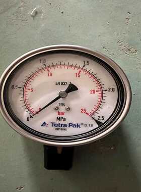 全新利乐tetrapak原装耐震压力表，316L不锈钢材质，--议价商品