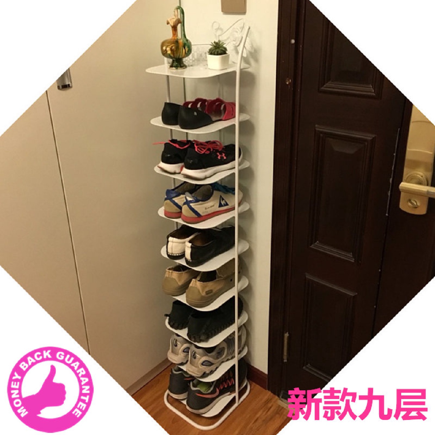 省空间防尘多层收纳金属简易门口小鞋柜子经济型家用客厅铁艺鞋架