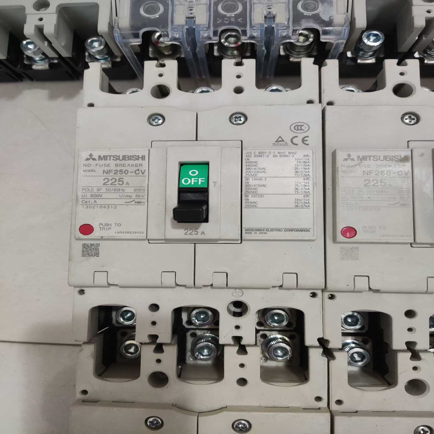 议价三菱塑壳断路器空气开关NF250-CV3P225A，数现货V/维修