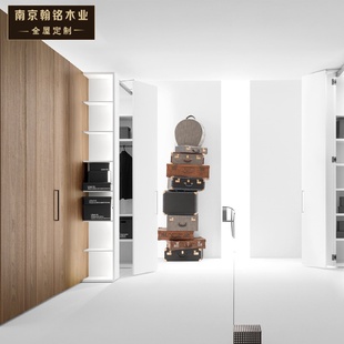 修衣帽间定制平开门 全屋定制整体衣柜做现代轻奢大衣橱家具装