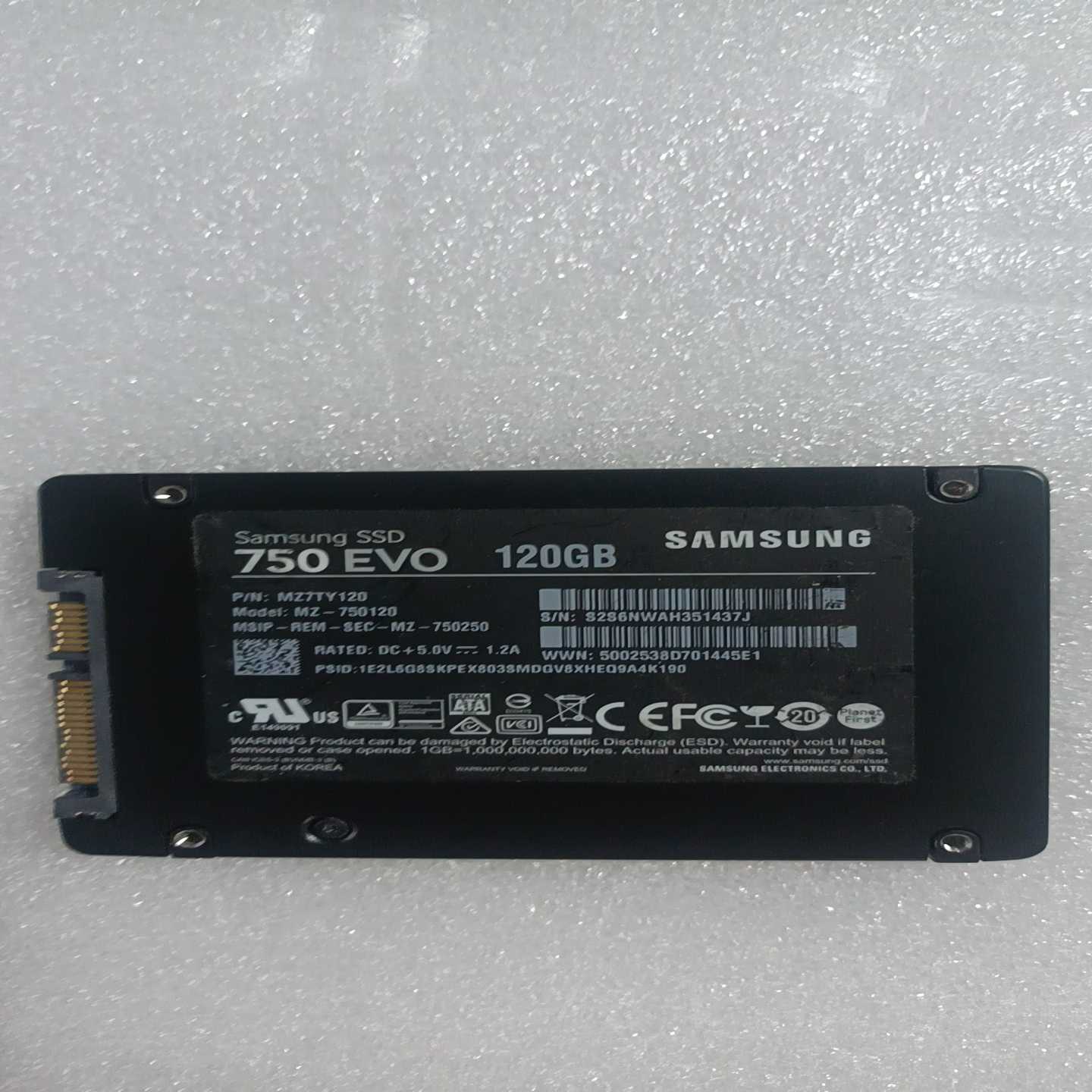 三星750EVO120GB固态硬盘健康度77%--议价商品