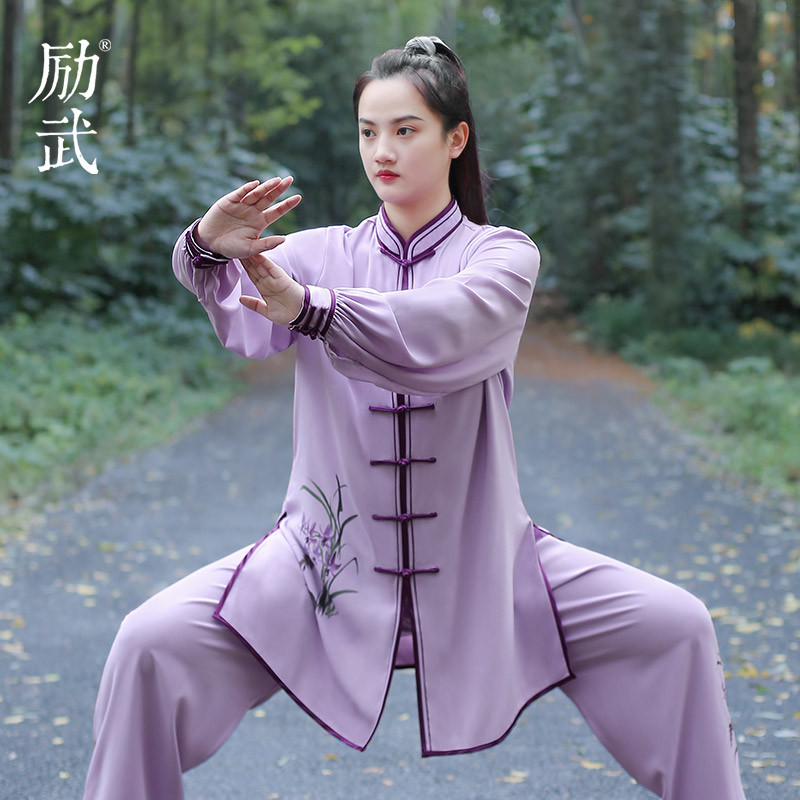 励武2024年春季新款太极服女高端兰花原创表演服八段锦练