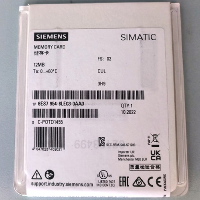 议价6ES7954-8LE03-0AA0西门子S7-1200记忆卡MCC12MB6ES79548LE03