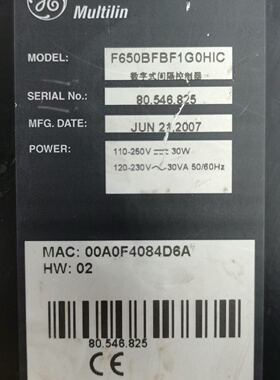 询价-F650BFBF1G0HIC GE