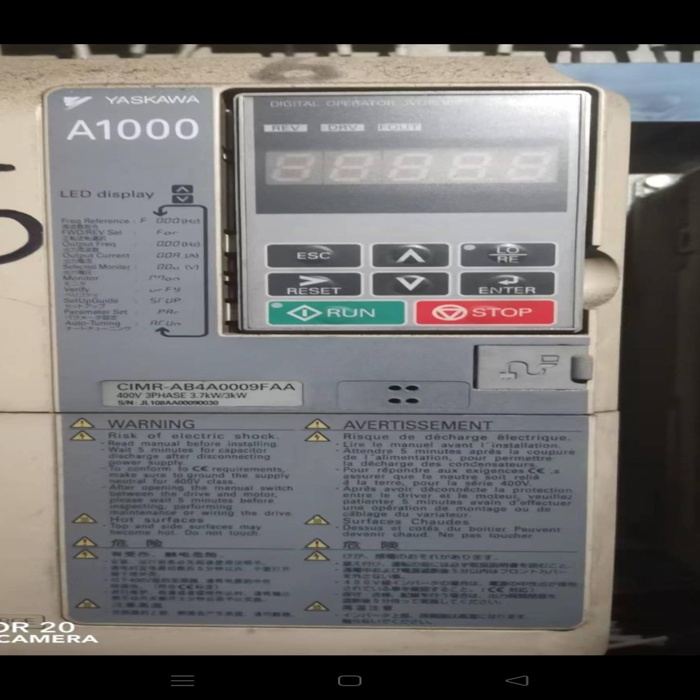 安川变频器A1000系列CIMR-AB4A0009FAA询价
