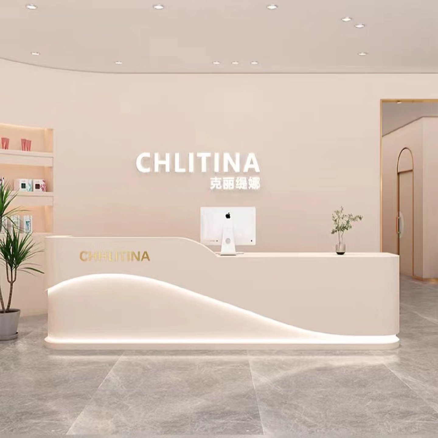 美容院吧台收银台美发店实木烤漆前台服装店口腔诊所牙科医美接待