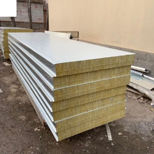 机制岩棉保温板50屋顶隔热净化彩钢板轻质隔板墙吊顶复合夹心防火