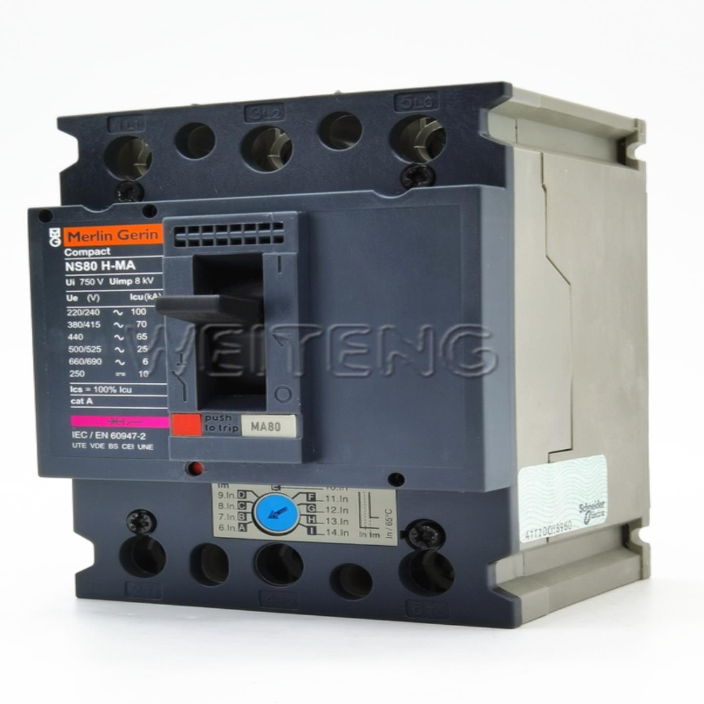 隆兴9年老店 Merlin Gerin 梅兰日兰 NS80H-MA 马达保护断路器Co*