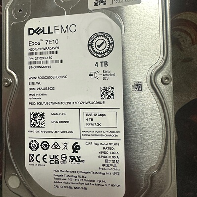 戴尔4TSAS7.2K12Gbps机械硬盘-议价