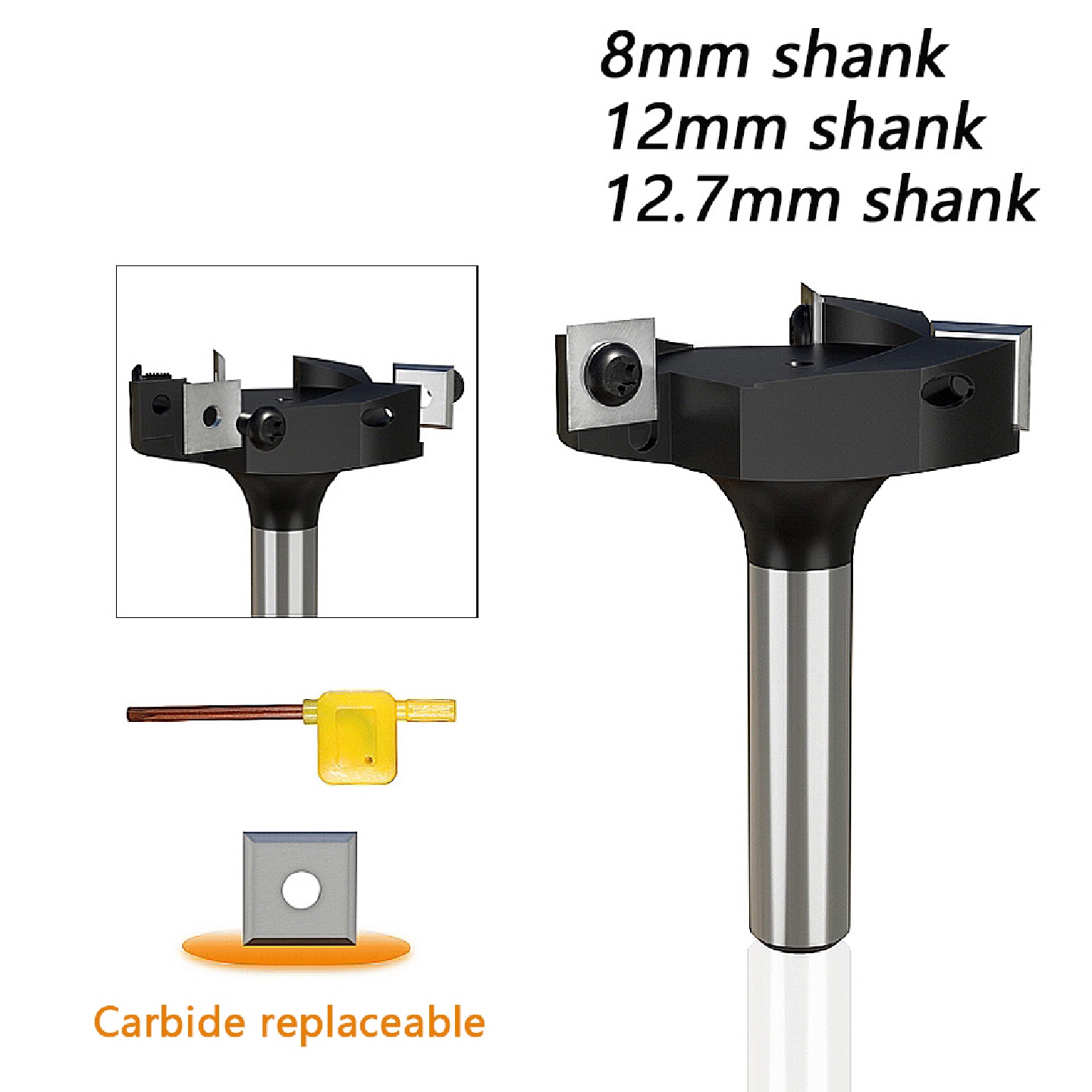 1/2柄机夹式三刃T型刀开槽刀木工铣刀拉槽铣刀T型榫刀木工锣铣刀
