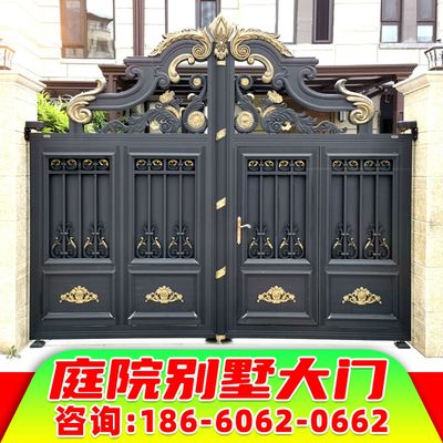 铝艺别墅大门不生锈庭院门定制中式铝合金电动门农村院子外院大门
