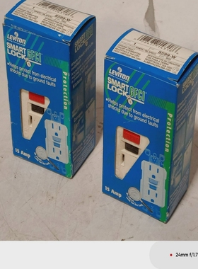 (2)Leviton8599-W智能锁GFCI带壁板支架20A125V白色