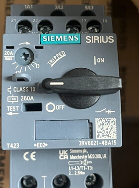 议价全新西门子SIRIUS断路器3RV6021-4BA15，塑壳