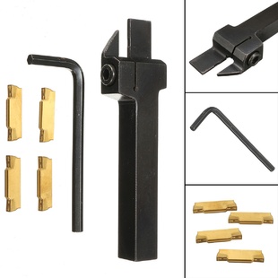 3车床切断凹槽分型工具架4片MGMN300金色涂层插入刀片 MGEHR1212