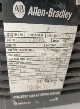 询价~AB伺服电机1326AB-B720F-M2L