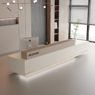 轻奢现代公司酒店大堂前台接待台售楼部商铺高端收银台咨询台吧台