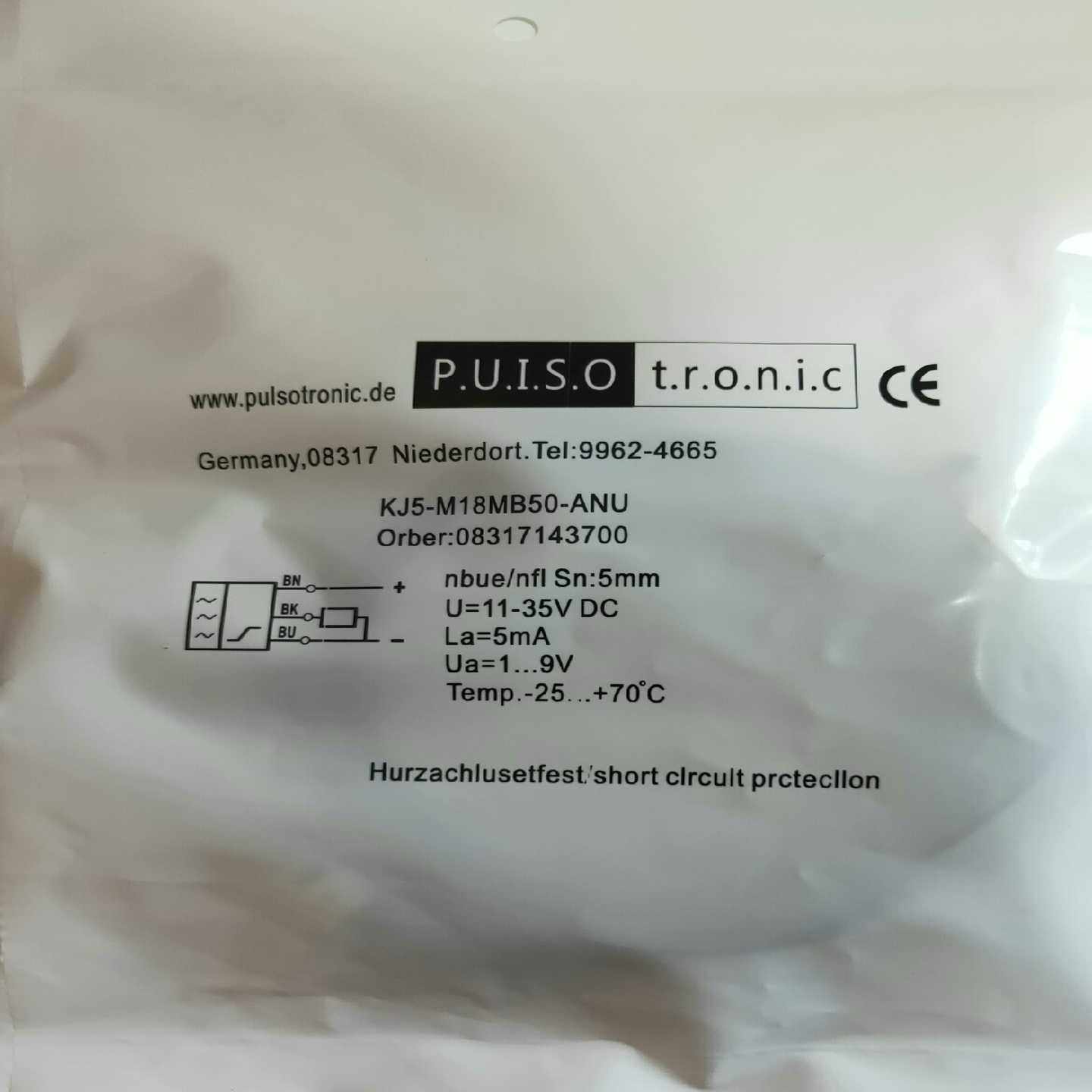 皮尔滋接进开关KJ5-M18B50-ANU传感器询价