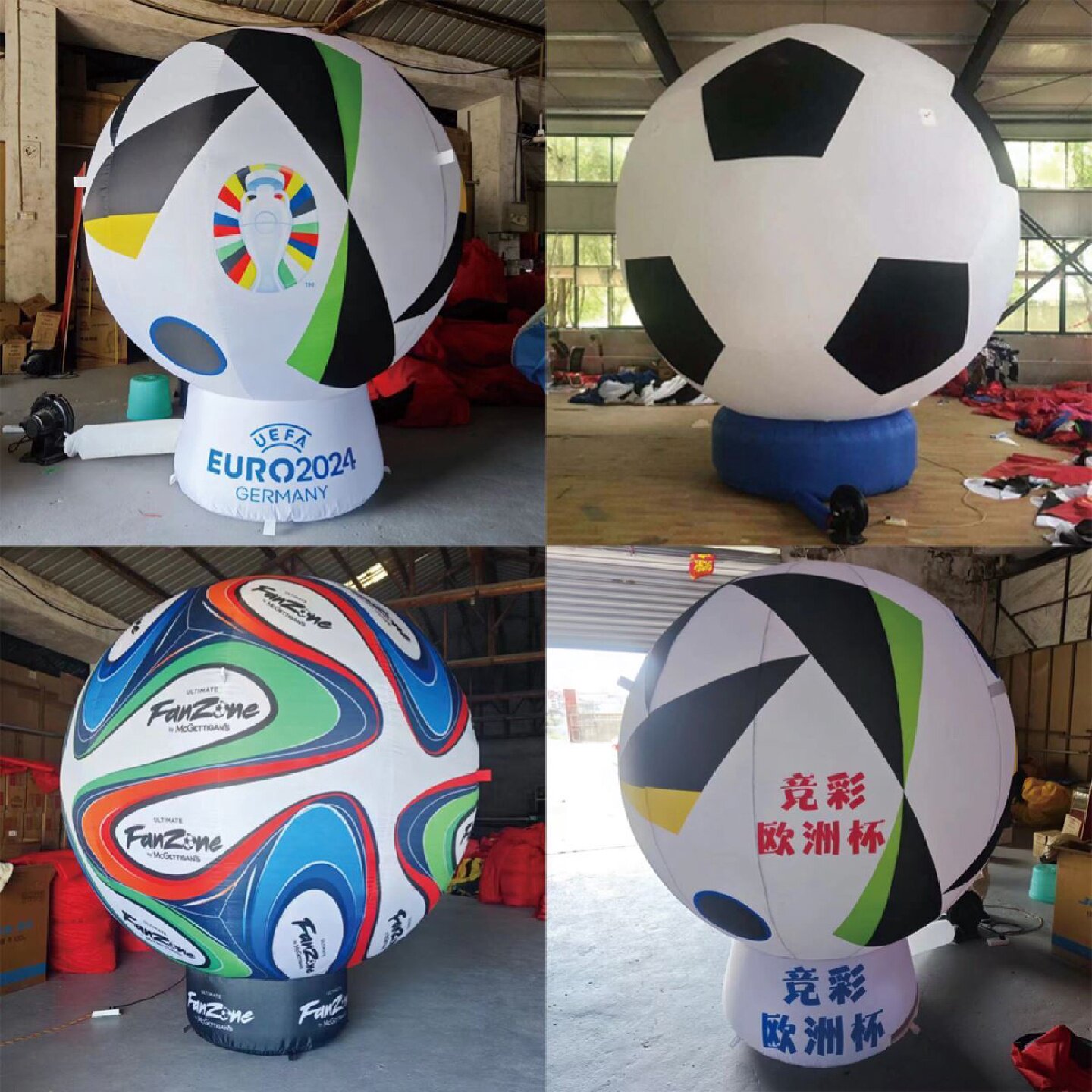 2024欧洲杯充气足球卡通发光气模德国吉祥物拱门定制运动会模型