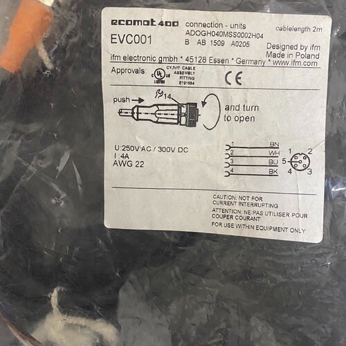 IFM易福门EVC001线长2米AWG22规格250V-询