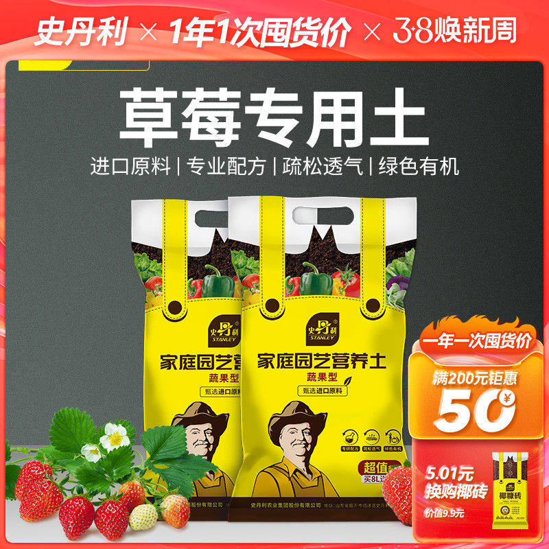 史丹利草莓专用土种草莓的营养土泥土草莓种植盆栽土壤种植土