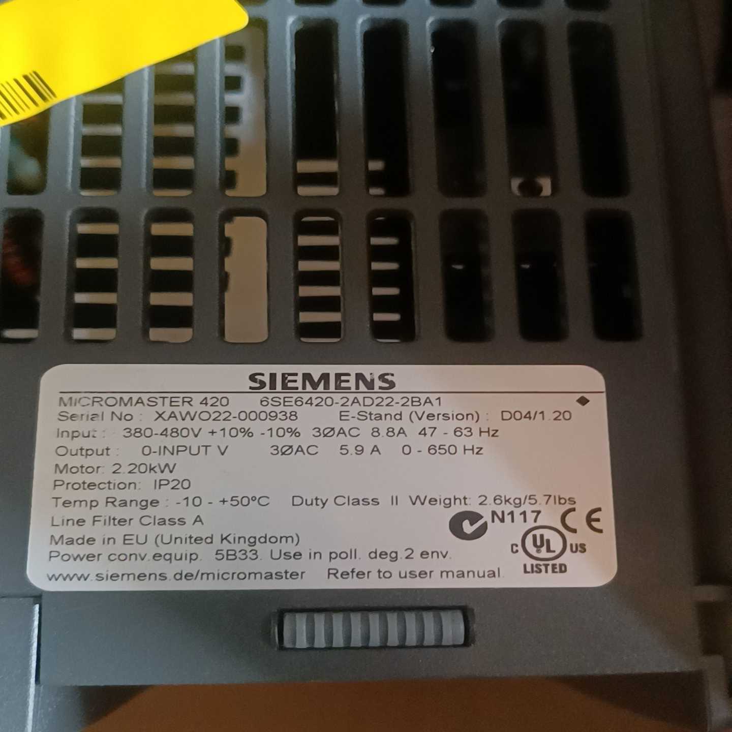 询价~6SE6420-2AD22-2BA1MM420变频