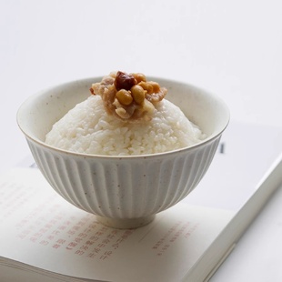 一人食吃饭碗纯白点心小吃碗餐 以山河手作粗陶米饭碗甜品碗日式