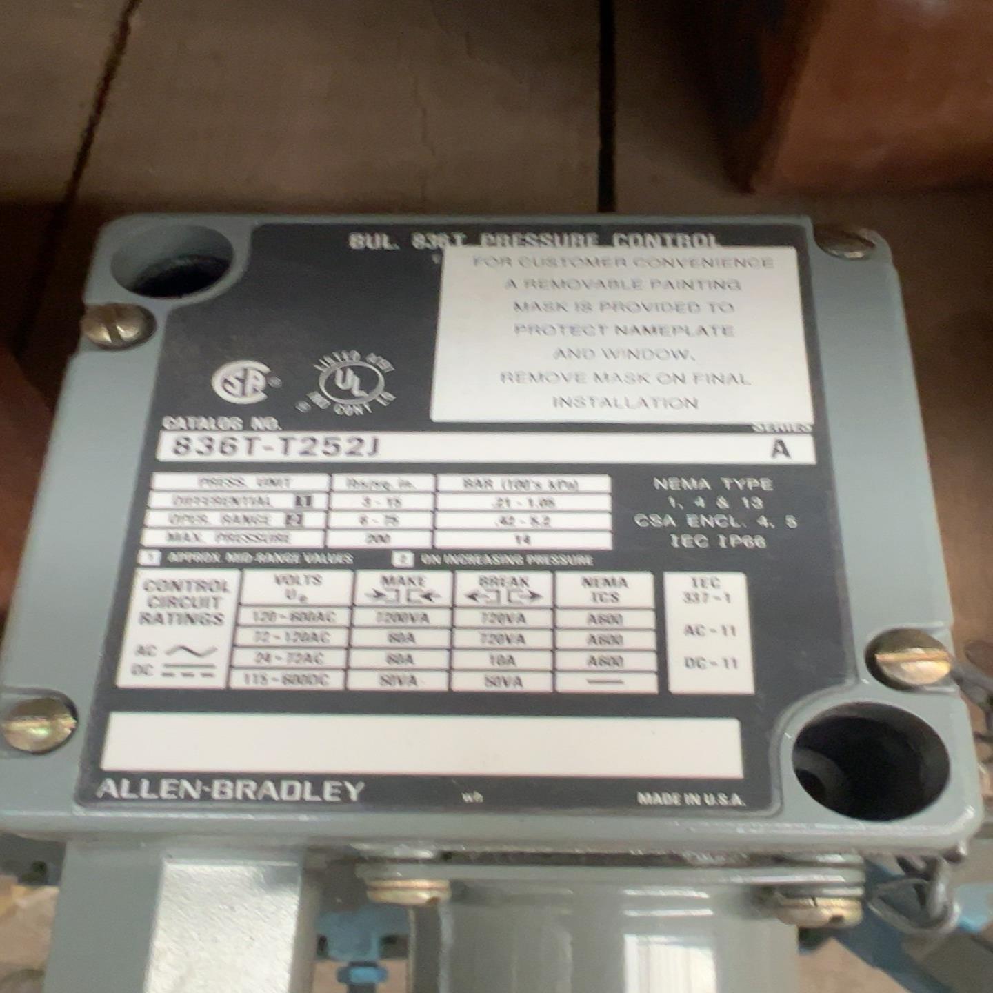 【请询价】处理AB压力开关836T-T252J全新未使用来自知名品