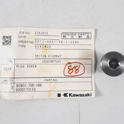 Plug Screw 9090175K186 9000173110 For Kawasaki 8S60MCE Genui
