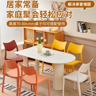 批发 塑料椅子家用加厚靠背椅餐椅德国工艺可叠放靠背凳子简约时尚