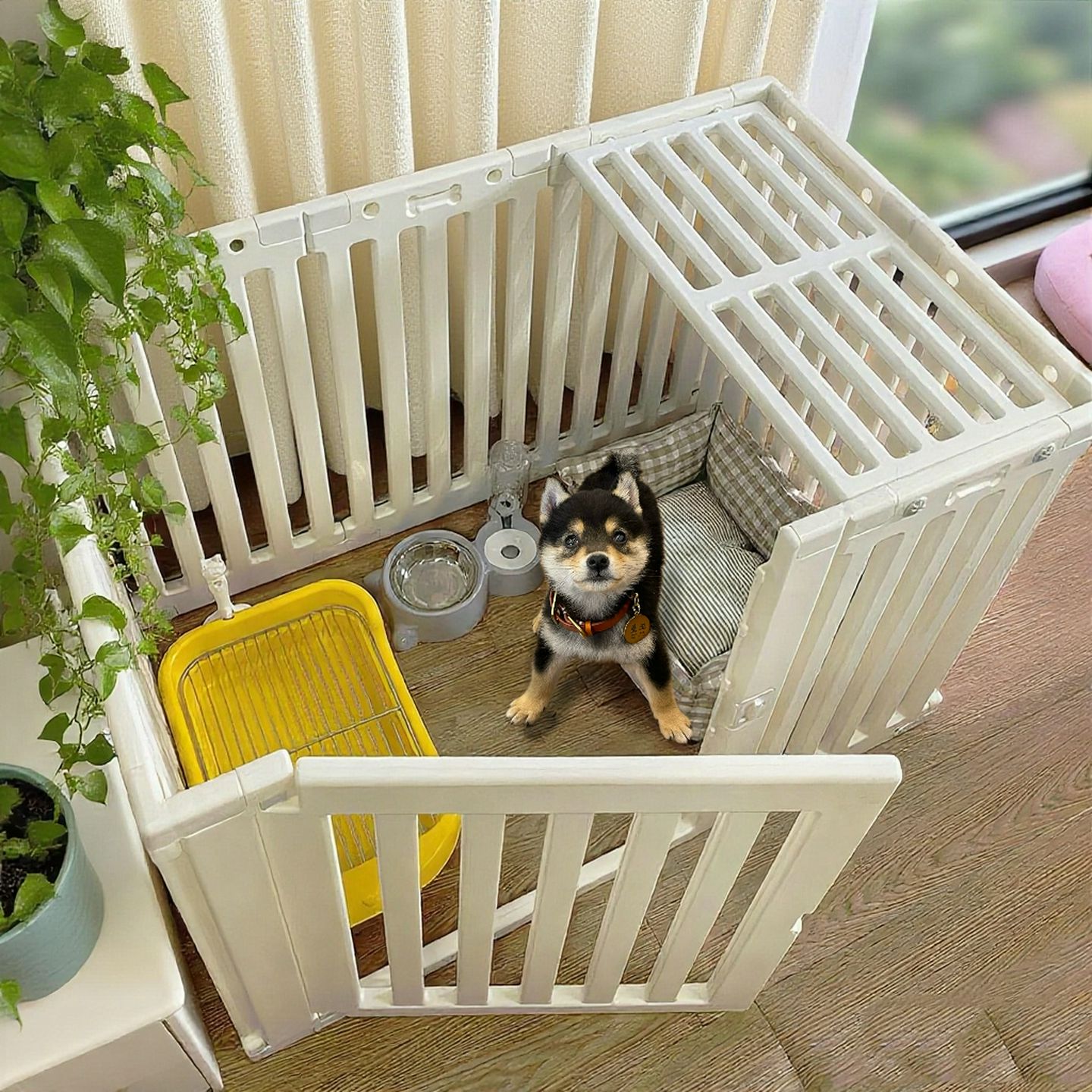 宠物狗狗围栏防越狱狗笼子栅栏室内护栏中小型犬比熊家用隔离围栏