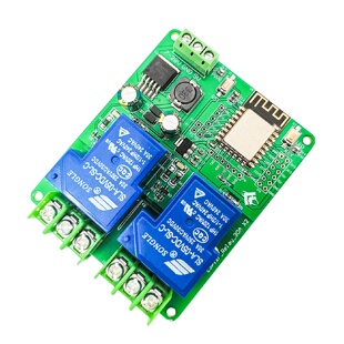寻IDC7285V供电ESP8266WIFI双路30A继电器模块ESP12F开发板