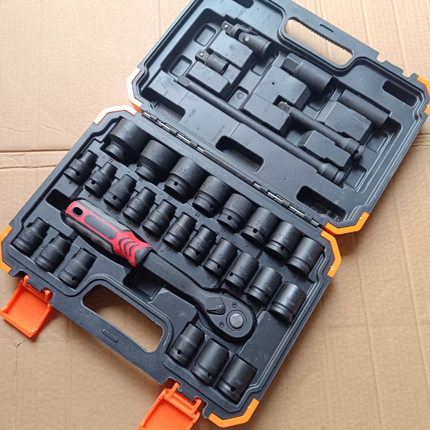 厂家电动套筒组套装加长套筒汽修工具专用气动扳手多规格套筒组套