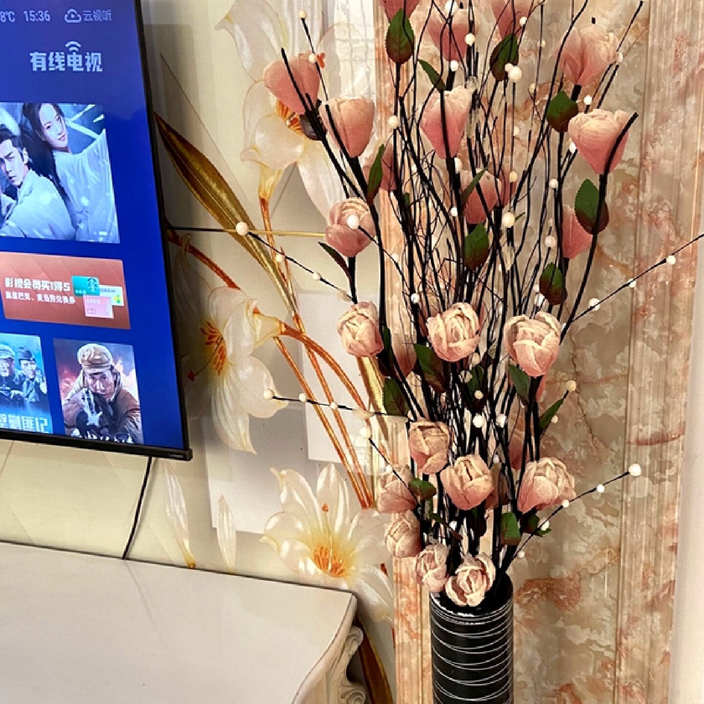 叶脉落地仿真花客厅花艺玫瑰干花室内装饰花瓶套装花束插花摆件