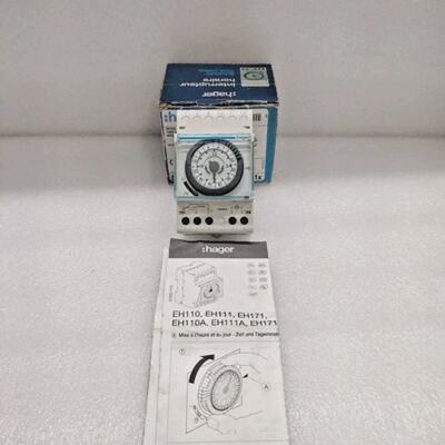 Hager EH110 Daily Time Switch 1 Channel Analog 3 Modules New