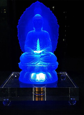 古法琉璃发光莲花底座加高圆形观音地藏弥勒佛座室内佛像供台摆件