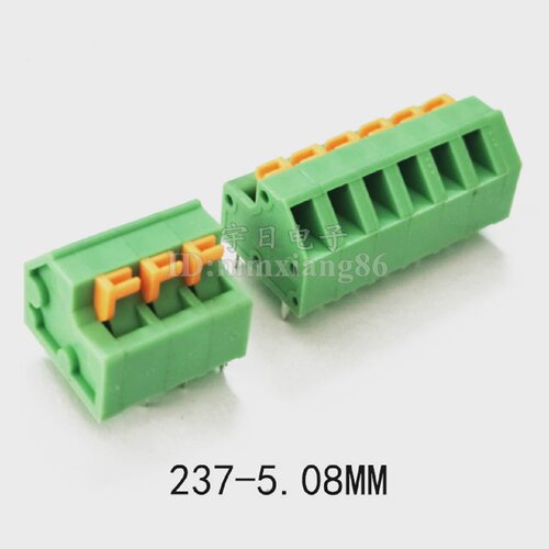 KEFA弹簧式接线端子KF237-5.08mm免螺丝DG237按压式2P3P4P5P6P8P