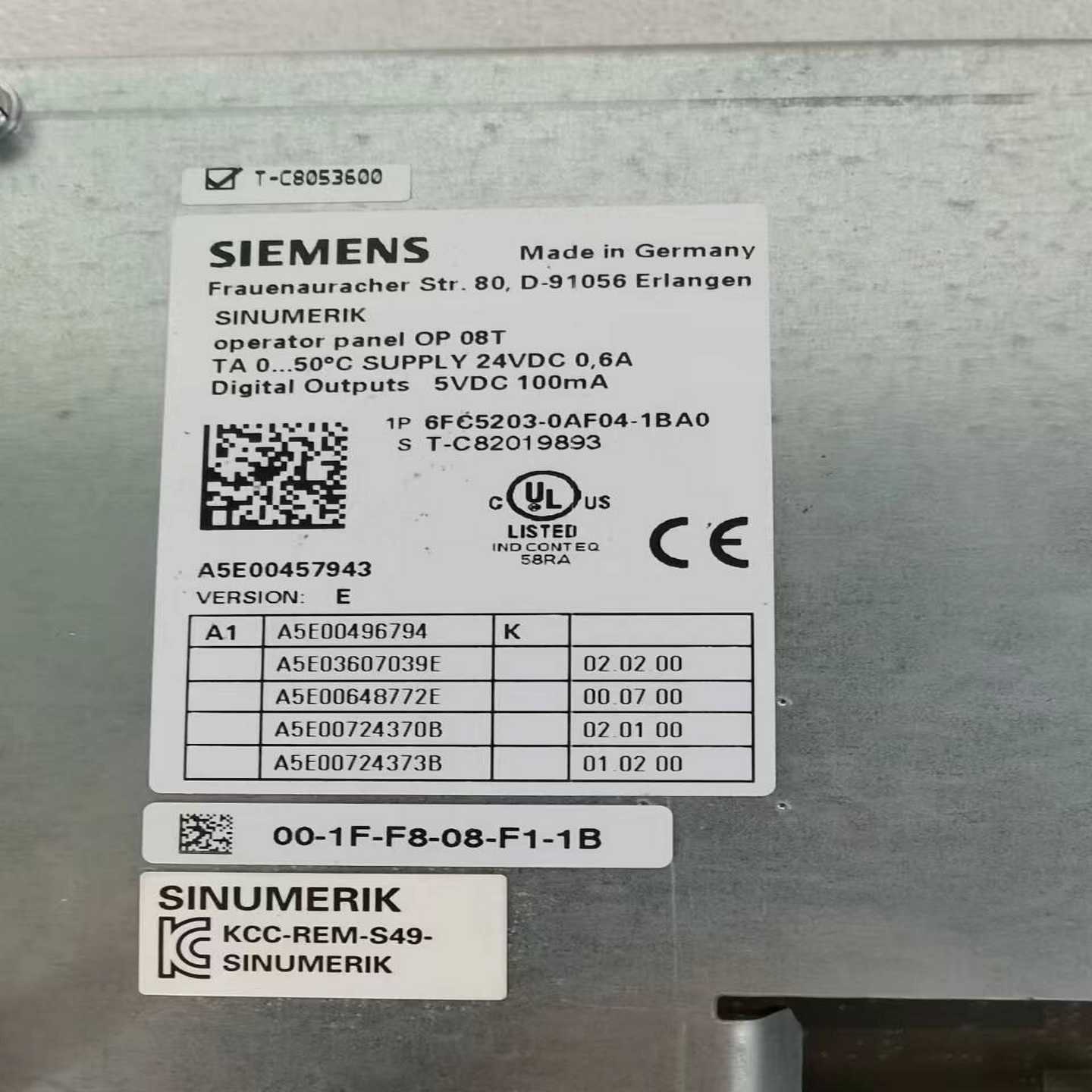 议价西门子OP08T系统面板6FC5203-0AF04-1BA0