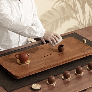 实木茶盘家用排水式 轻奢现代日式 简约茶具盘干泡小型茶海新品