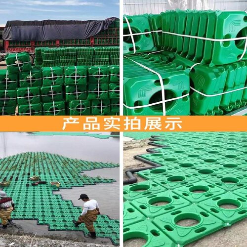 人工生态浮岛生物浮床水生植物种植水面绿化鱼稻共生造景水上景观