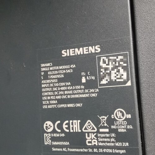 【询价】装机未通电6SL3120-1TE24-5AC0伺服驱动模
