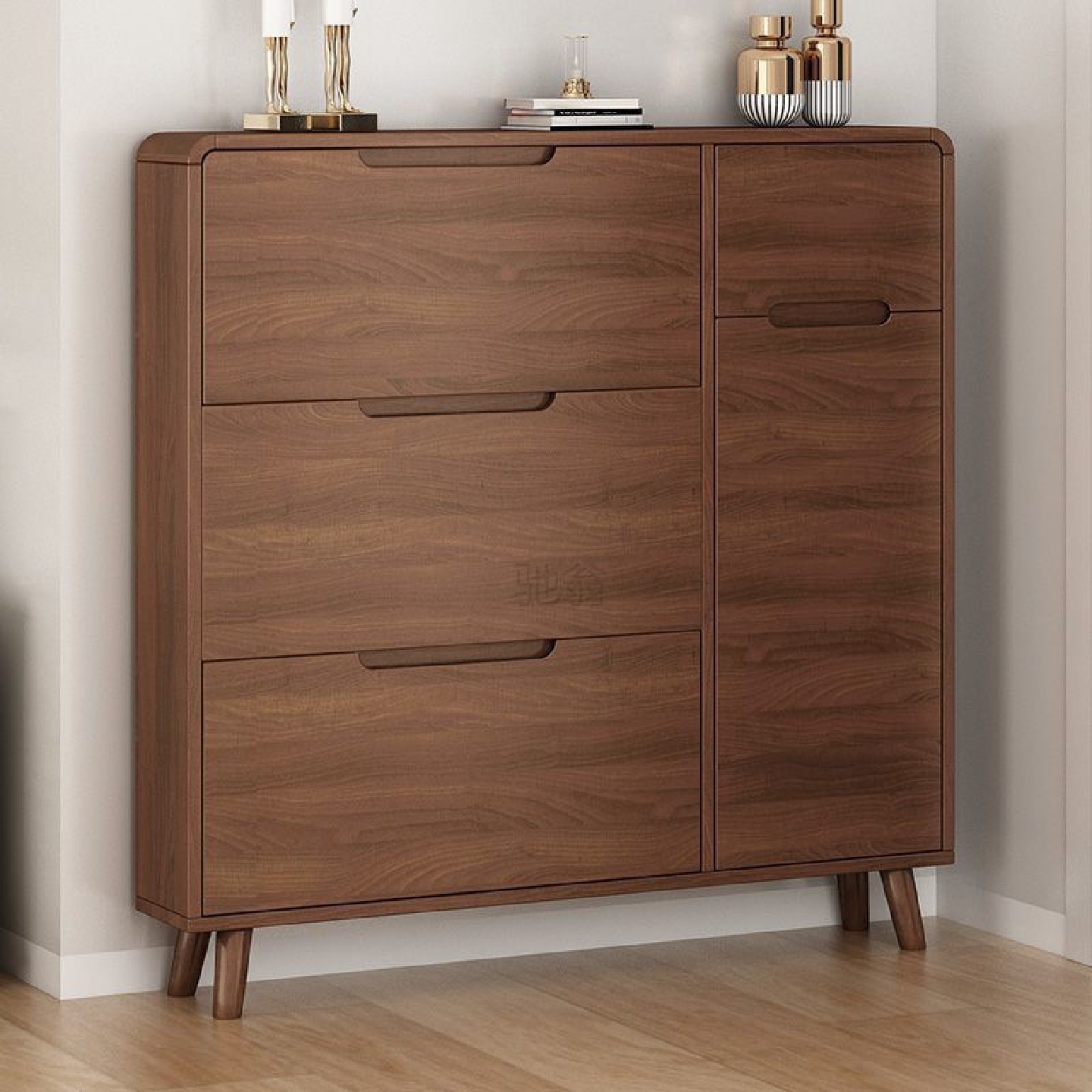 3l超薄鞋柜实木入户大容量家用门口小户型翻斗新中式简约现代门厅