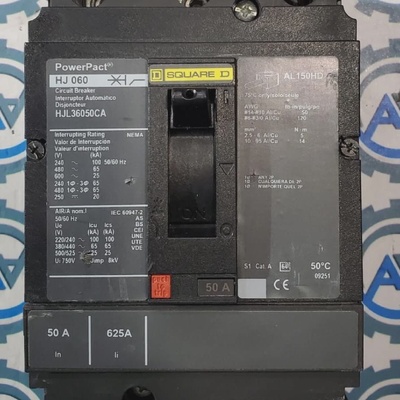 SQAURE D HJL36050CA 3 Pole 50 AMP Type HJ 060 Power Pact Cir